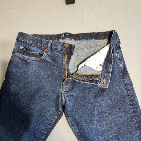GAP Denim jeans slim fit men's size 34 X 32 ink blue classic style - Picture 8 of 14